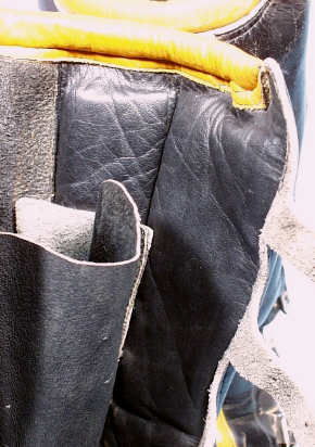 Padded leather front, leather tongue